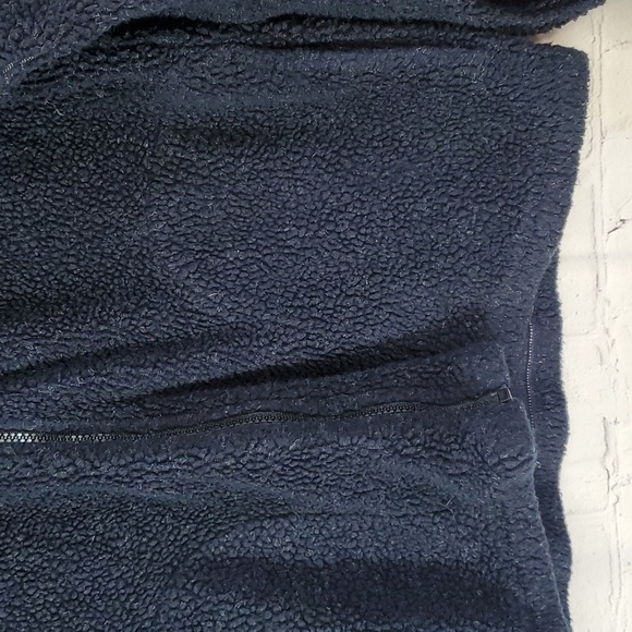 Vintage 90s Field & Stream Outdoor Sherpa Fleece Blue Tan Womens Jacket Size Med - Picture 11 of 17